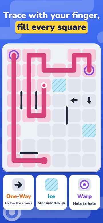 Brushline screen: trace to fill every square